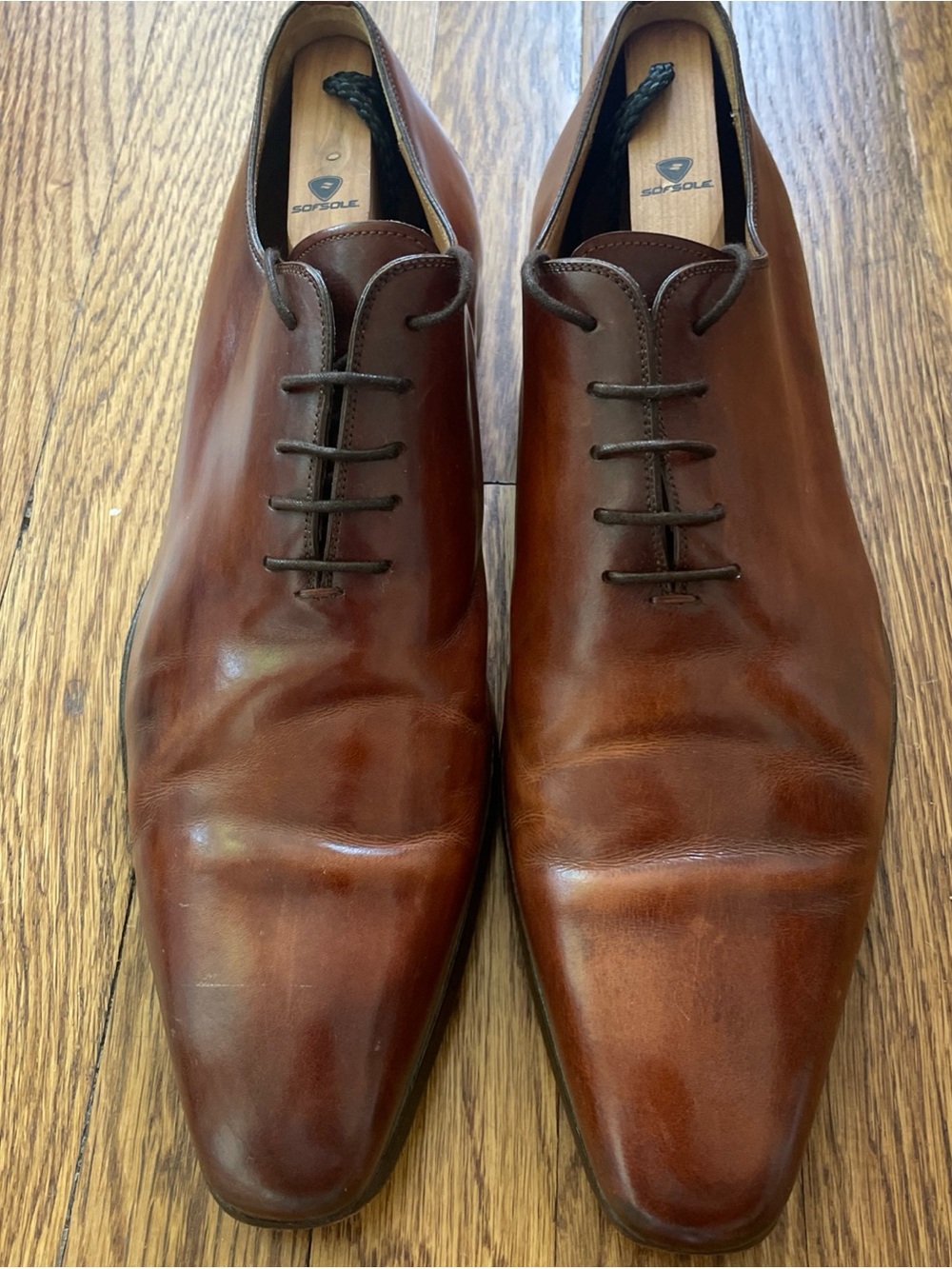 Magnanni Cruz Wholecut Oxford Men 12 M Brown Leather Lace Up Shoes Made In Spain
